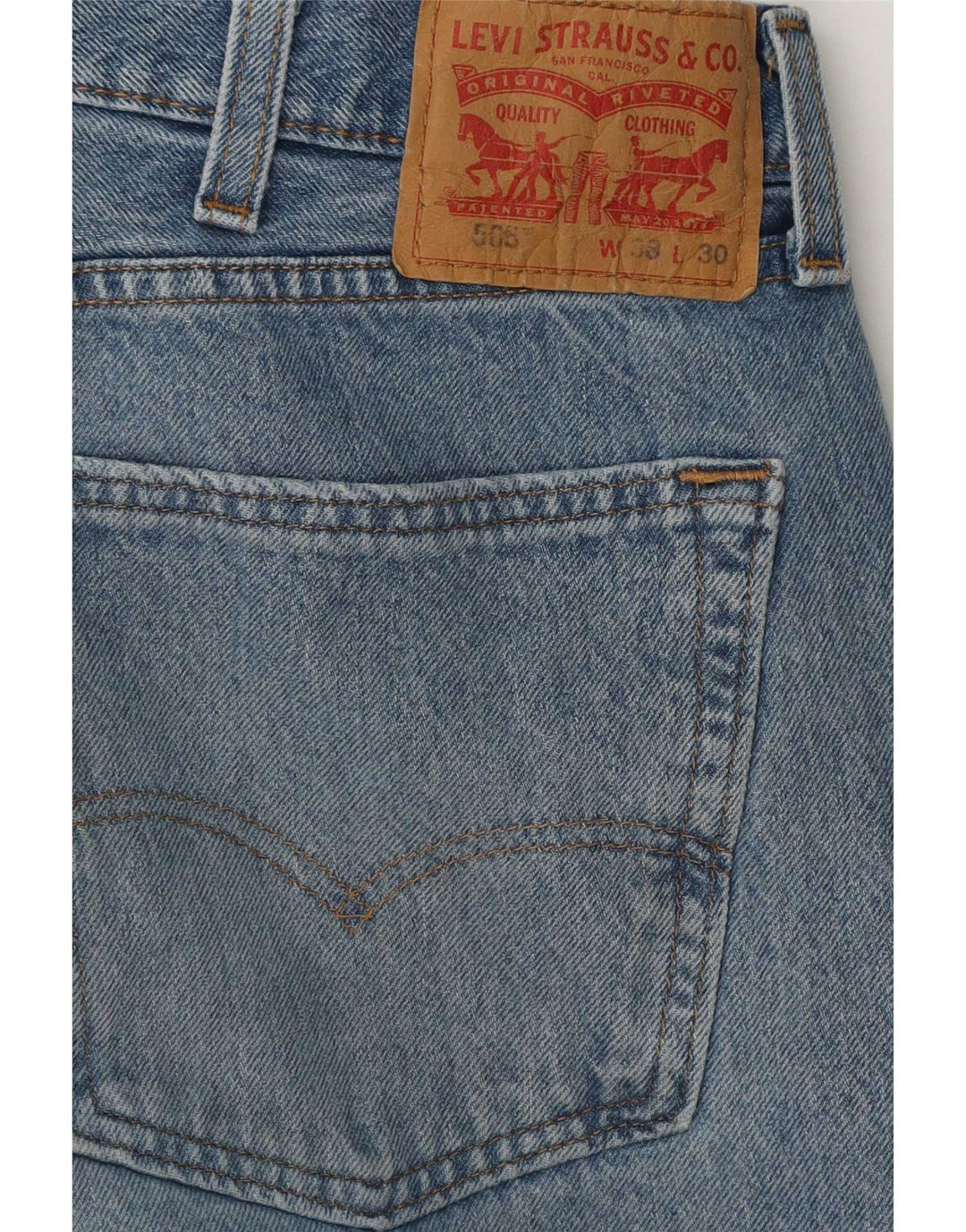 Męskie jeansy Levi's 505 Straight W38 L30 Niebieskie bawełniane