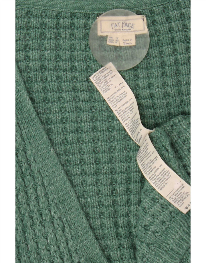 Damski sweter oversize Fat Face Crop Open Cardigan UK 12, średni zielony