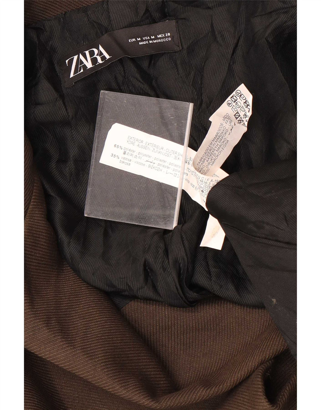 Damski płaszcz oversize Zara UK 14, średni brązowy poliester