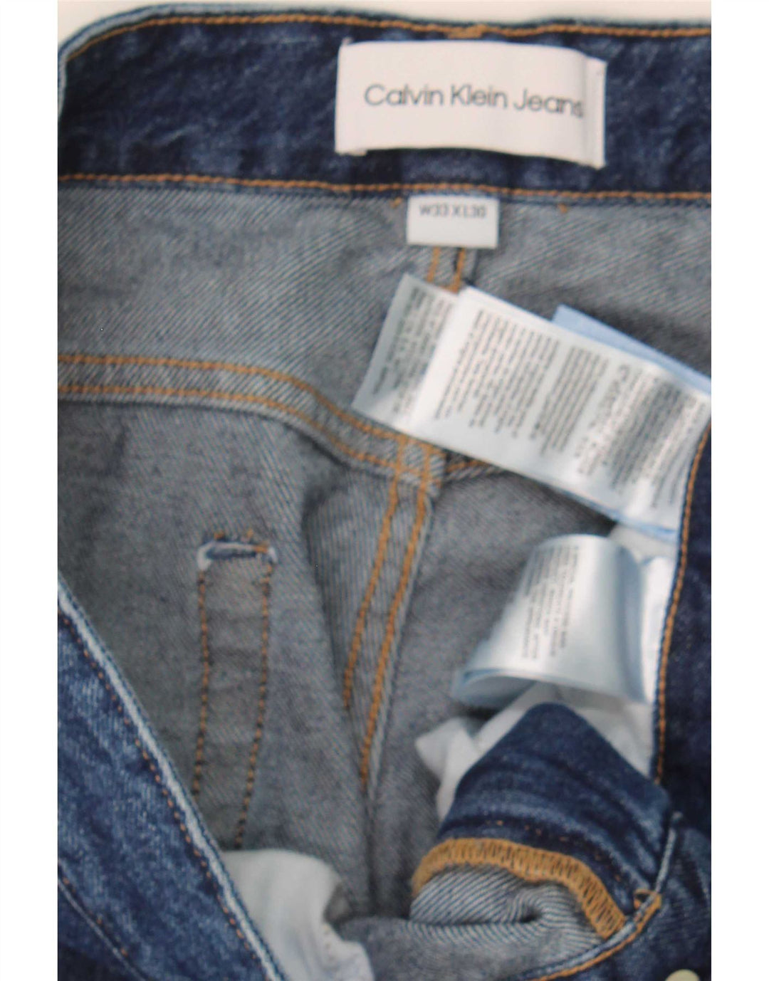 Męskie dżinsy Calvin Klein Regular Tapered W33 L30 Niebieskie bawełniane