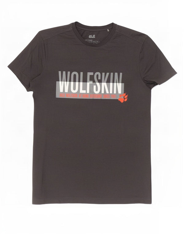 Męska koszulka z grafiką Jack Wolfskin Top UK 34 XS Szara bawełna