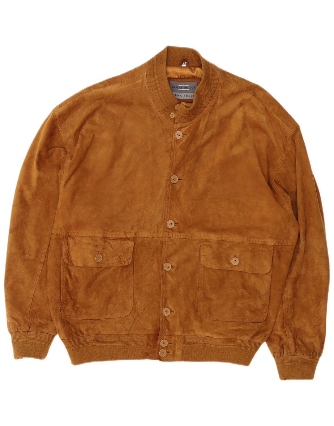 Męska zamszowa kurtka bomber James Dillon UK 44 2XL Brązowa skóra