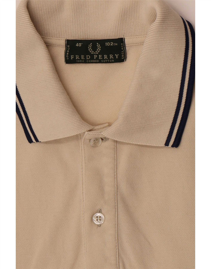Męska koszulka polo Fred Perry, średnia beżowa bawełna