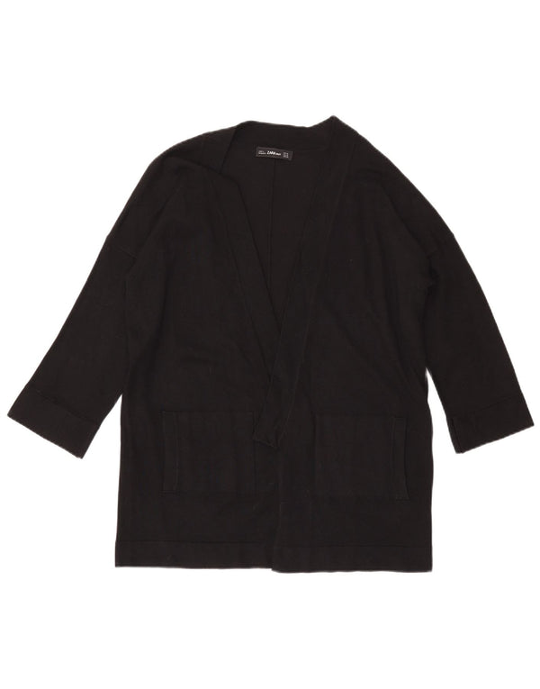 Zara Damski sweter oversize z rękawami 3/4 i otwartym kardiganem UK 10 Small Black