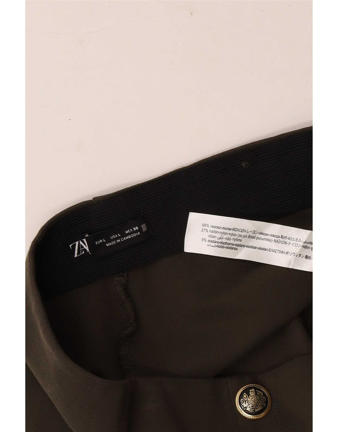 Damskie legginsy Zara Crop UK 14, duże, zielone, wiskozowe