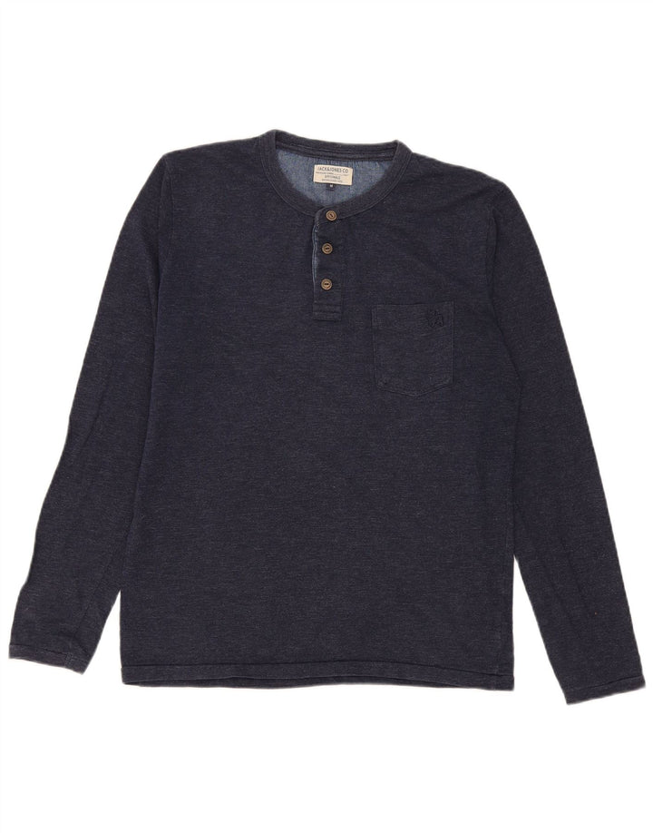 Męski top Jack & Jones z długim rękawem, średni, granatowy, nakrapiany