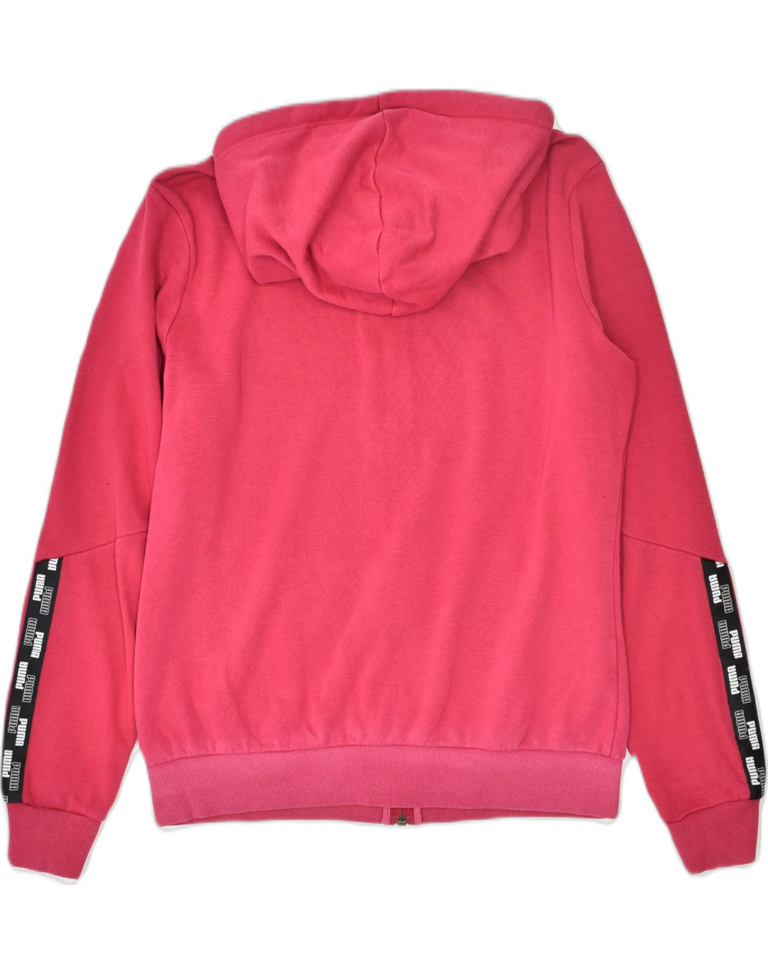 PUMA Womens Zip Hoodie Sweater UK 14 Medium Red Cotton | Vintage | Thrift | Second-Hand | Used Clothing | Messina Hembry 