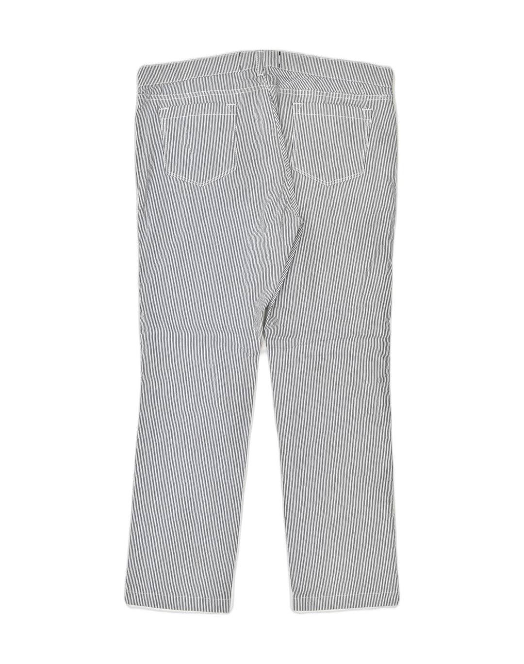 MOSCHINO Womens Oversized Casual Trousers W34 L28 Grey Striped Cotton | Vintage | Thrift | Second-Hand | Used Clothing | Messina Hembry 