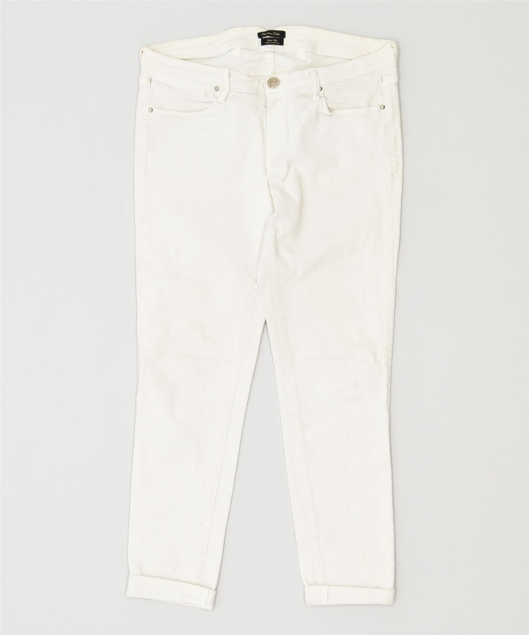 MASSIMO DUTTI Womens Crop Slim Jeans EU 38 Medium W30 L28 White | Vintage | Thrift | Second-Hand | Used Clothing | Messina Hembry 