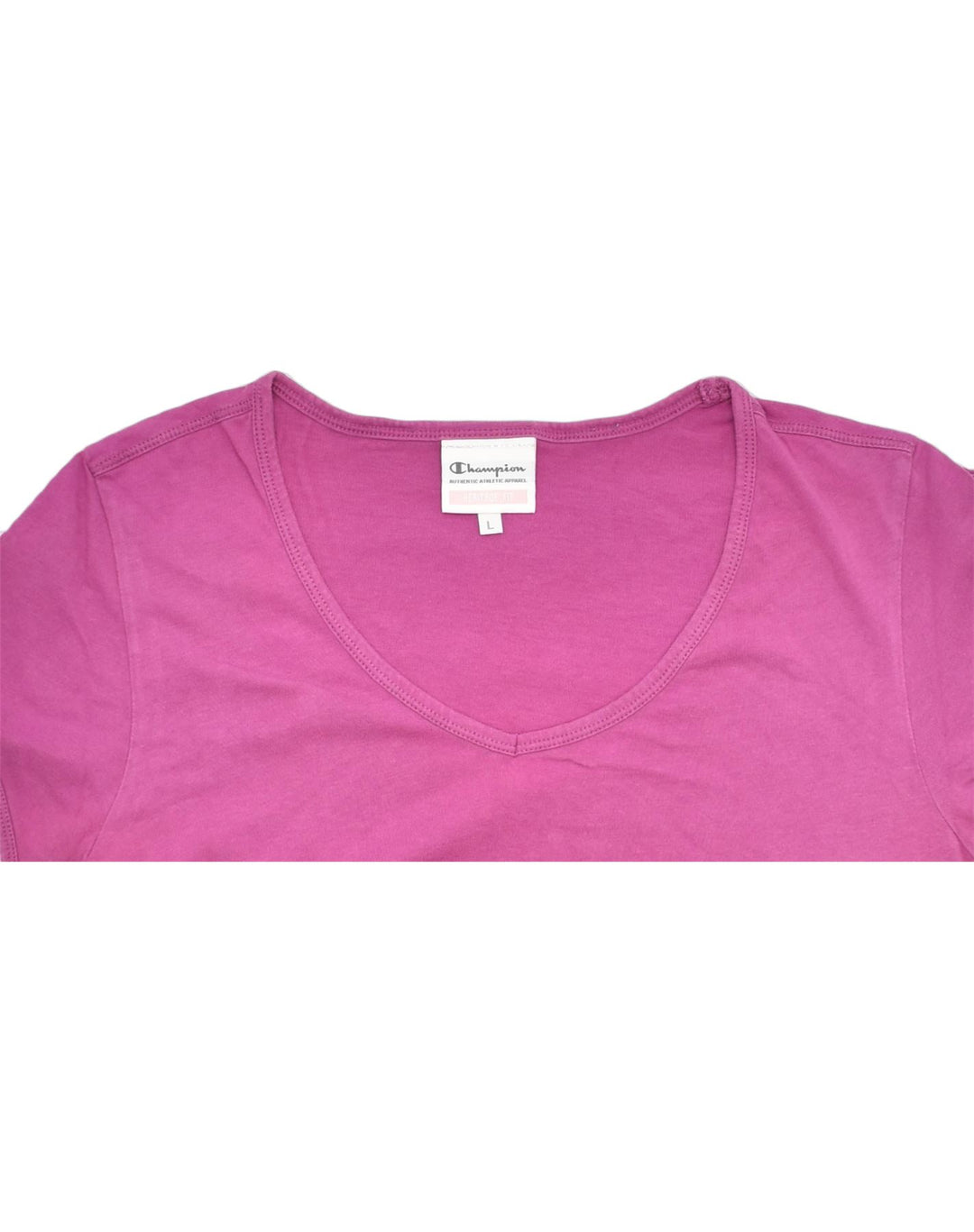 CHAMPION Womens Heritage Fit T-Shirt Top UK 14 Large Pink | Vintage | Thrift | Second-Hand | Used Clothing | Messina Hembry 
