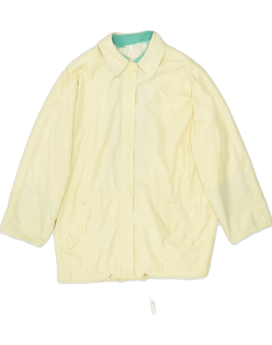 VINTAGE Womens Bomber Jacket EU 42 Large Yellow Polyester | Vintage | Thrift | Second-Hand | Used Clothing | Messina Hembry 