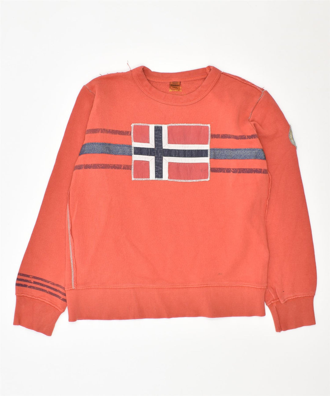 NAPAPIJRI Boys Graphic Sweatshirt Jumper 7-8 Years Red Cotton | Vintage | Thrift | Second-Hand | Used Clothing | Messina Hembry 