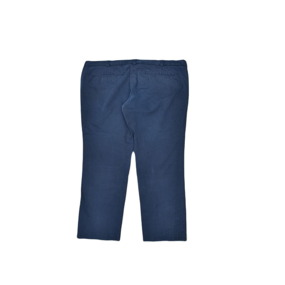 VINTAGE Womens Slim Casual Trousers W32 L32 Navy Blue Polyester | Vintage | Thrift | Second-Hand | Used Clothing | Messina Hembry 