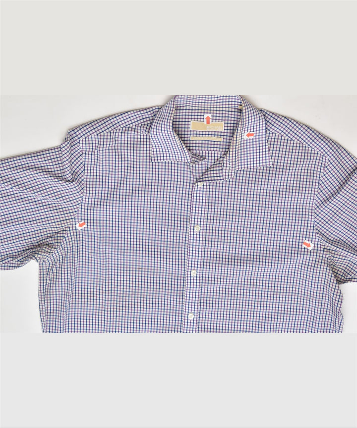 MICHAEL KORS Mens Shirt Size 16 1/2 Large Multicoloured Check Cotton | Vintage | Thrift | Second-Hand | Used Clothing | Messina Hembry 
