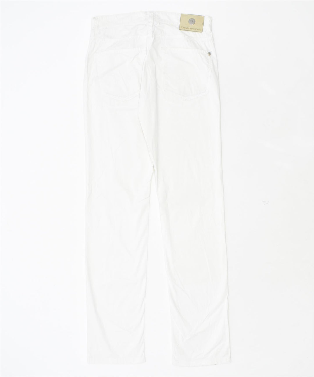 TRUSSARDI Womens Straight Casual Trousers W29 L32 White Cotton | Vintage | Thrift | Second-Hand | Used Clothing | Messina Hembry 
