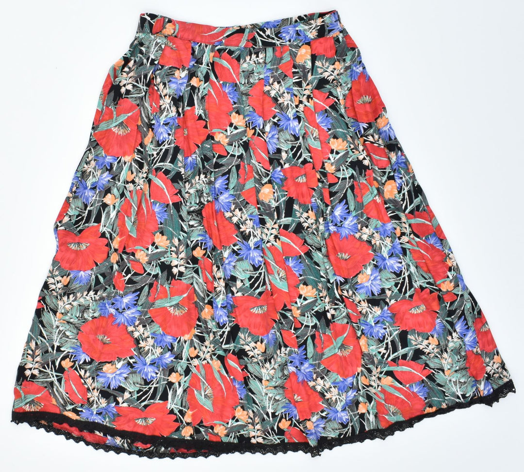 ANGELIKA Womens Maxi Skirt EU 42 Large W32 Multicoloured Floral Viscose | Vintage | Thrift | Second-Hand | Used Clothing | Messina Hembry 